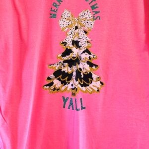 Pink Christmas Tshirt Bubblegum Santa Size L
